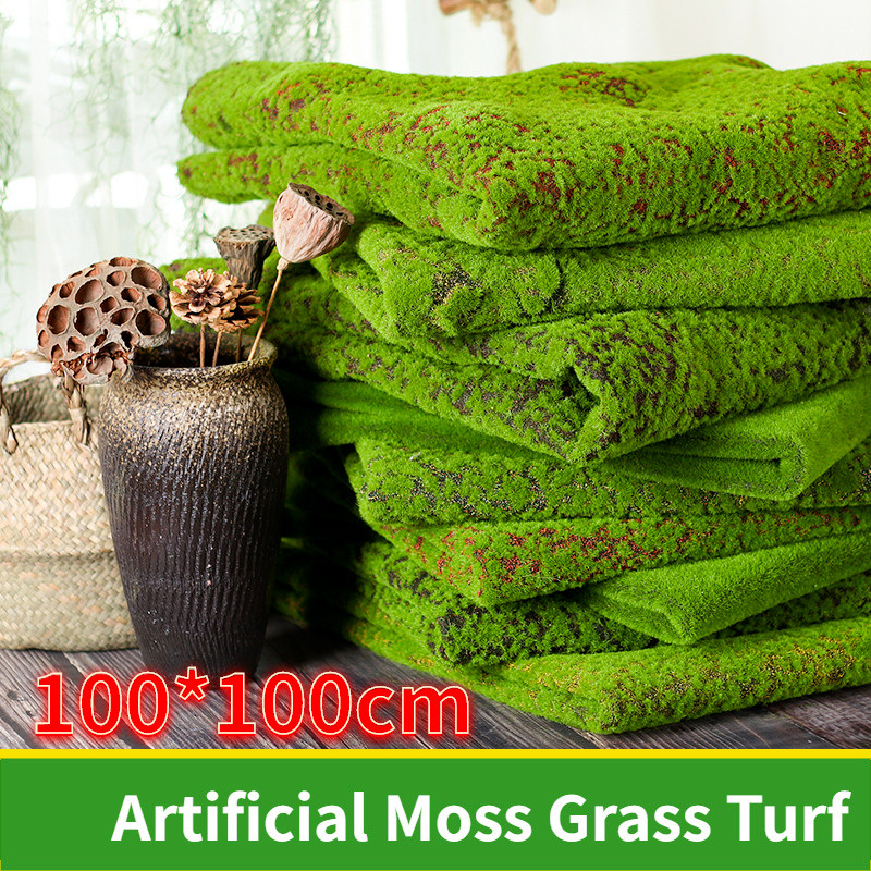 Artificial Moss Grass Turf Wall Green Plant Lawn Home Garden Landscape DIY Decor