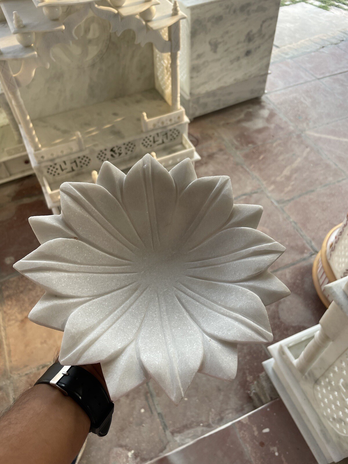 Set Of Two Marble Urli, Marble Fruit Bowl, Marble Decor, Gift Item, Office Decor