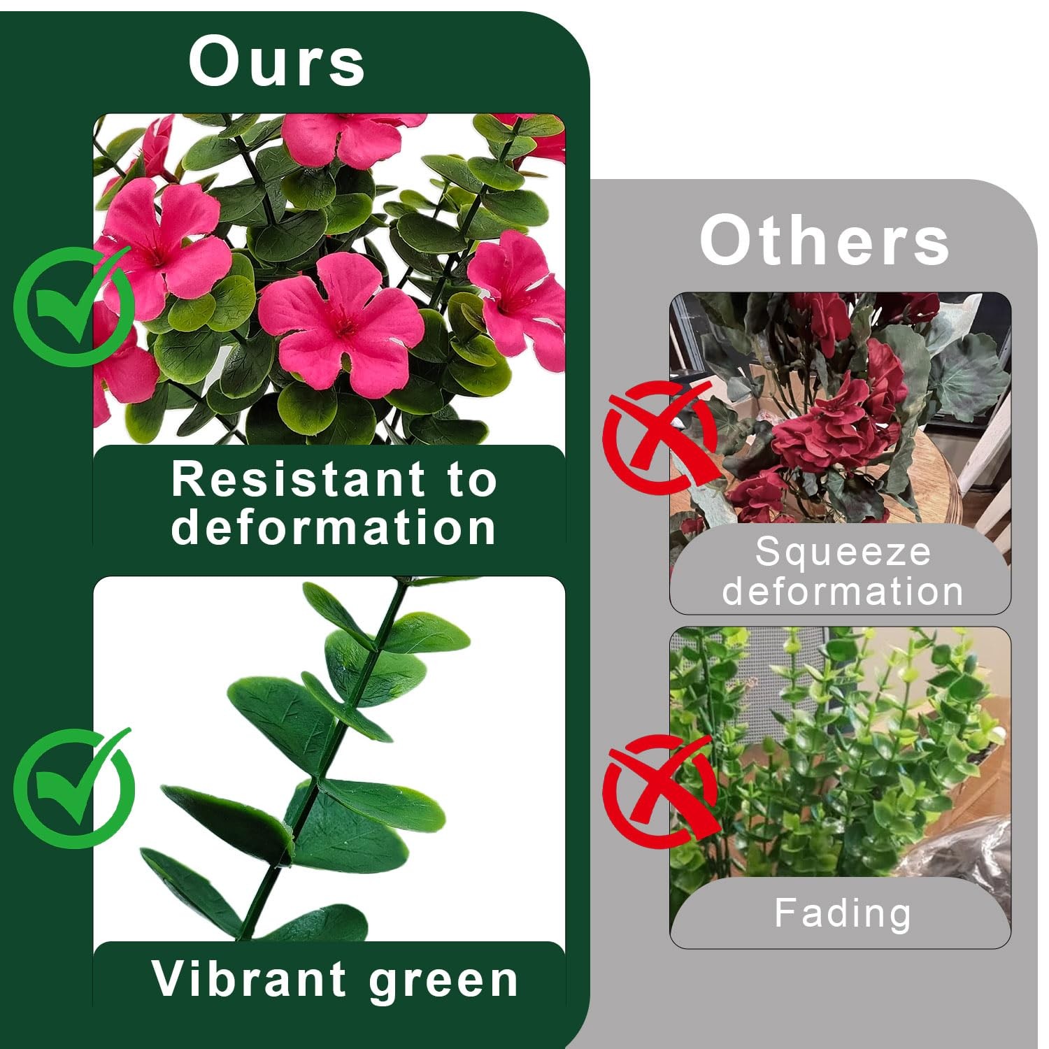 4 Bundles Large Artificial Geranium Flowers for Outdoors UV Resistant Faux Si…
