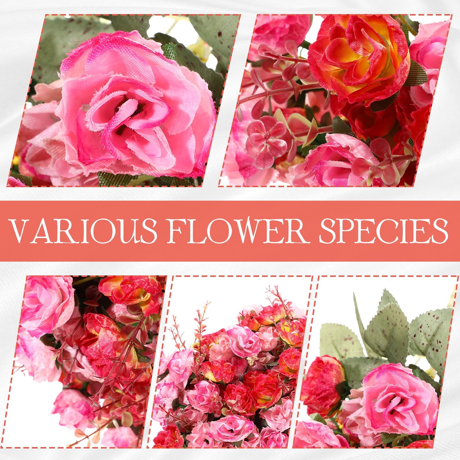 8 Pcs Rose Artificial Flowers Fake Flowers Bouquet 21 Heads Silk Faux Floral …