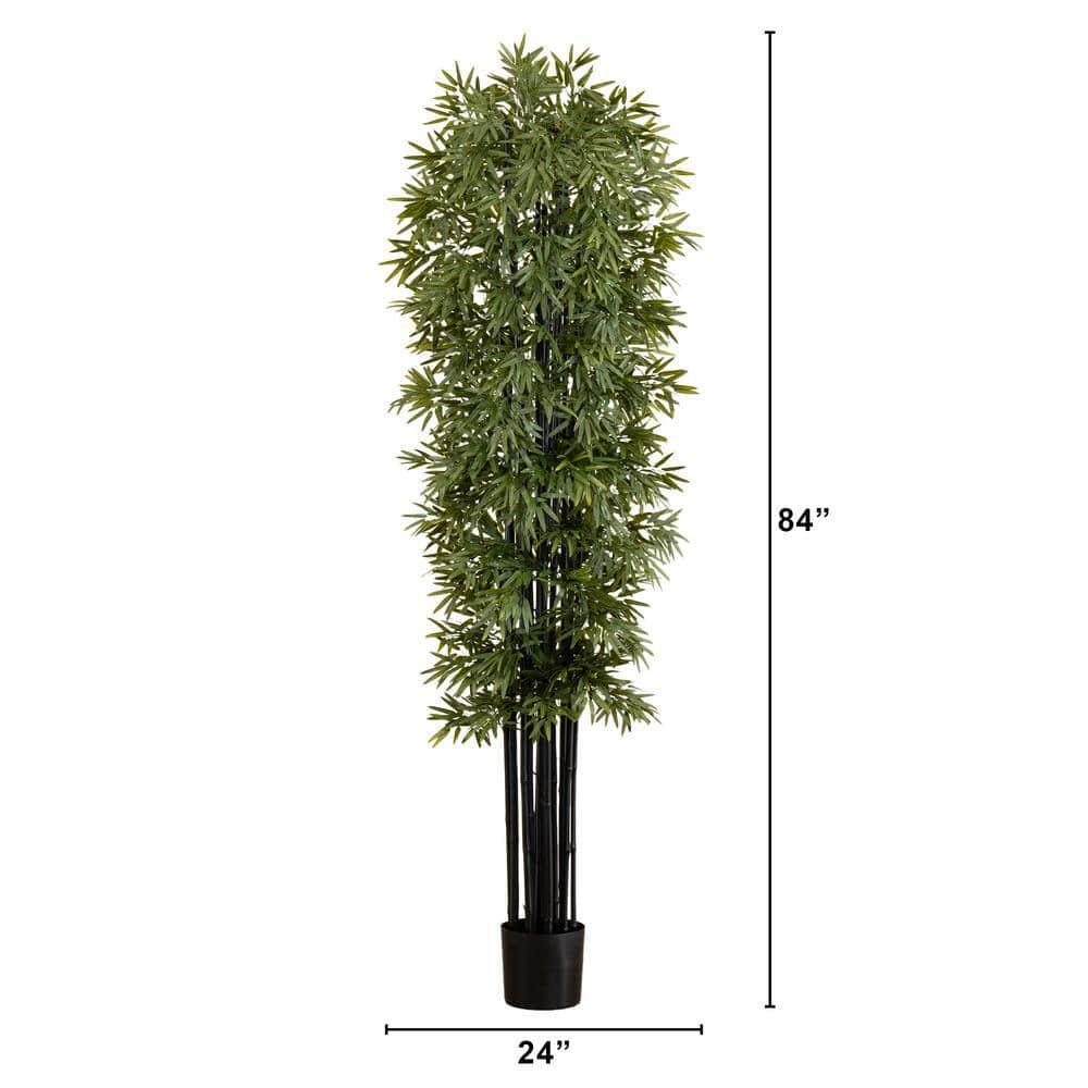 7′ Artificial Bamboo Tree w/ Black Trunks Home Decor UV Resistant Indoor Outdoor