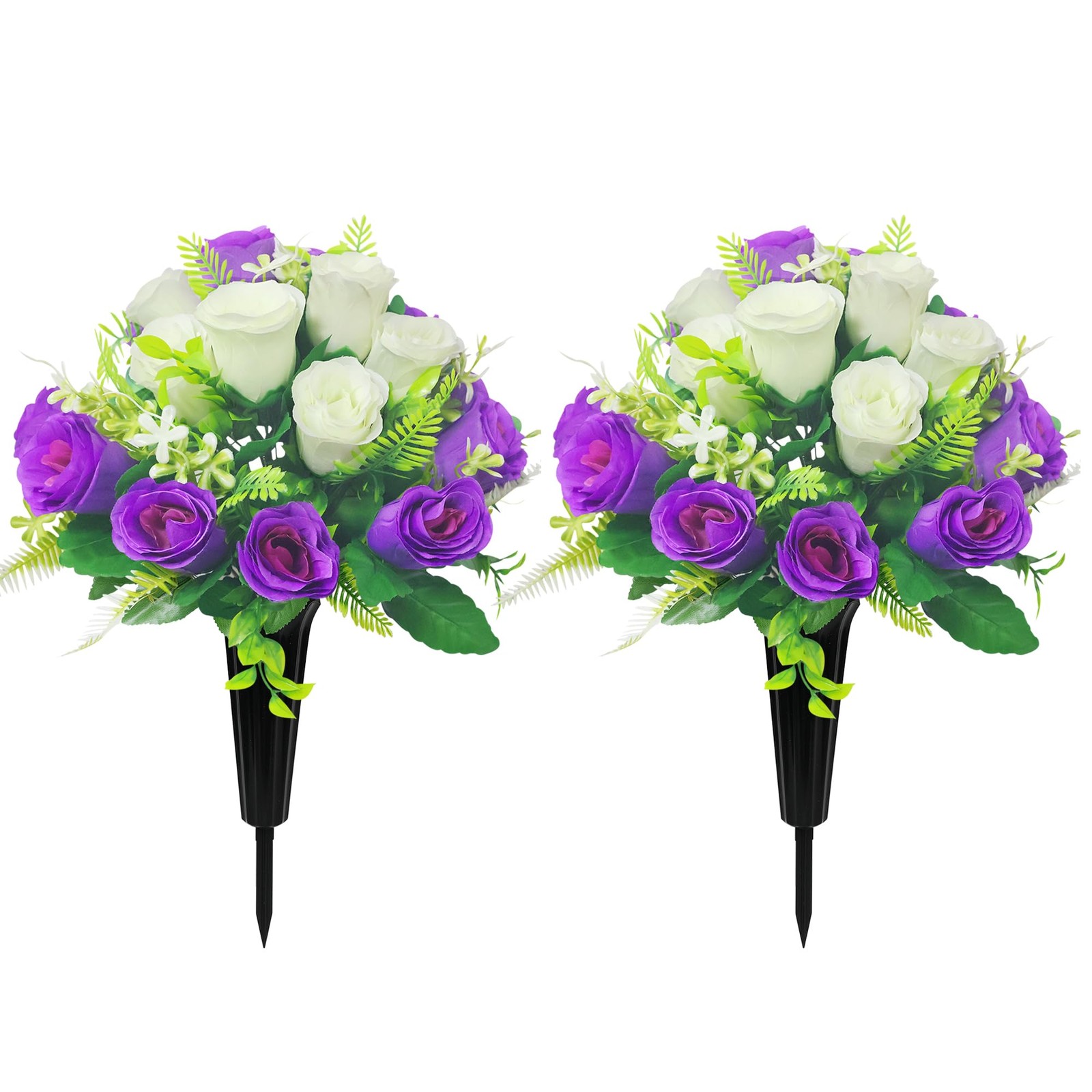 Artificial Cemetery Flowers,Cemetery Flowers for Grave,Outdoor Grave Decorati…
