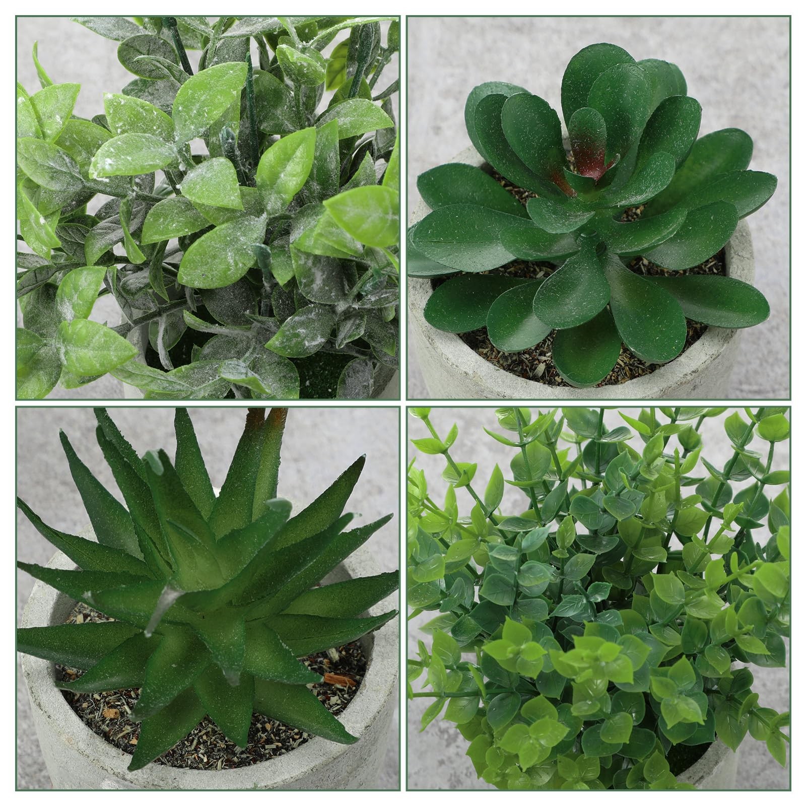 6-Pack Small Fake Plants Eucalyptus Rosemary Succulents for Home Decor