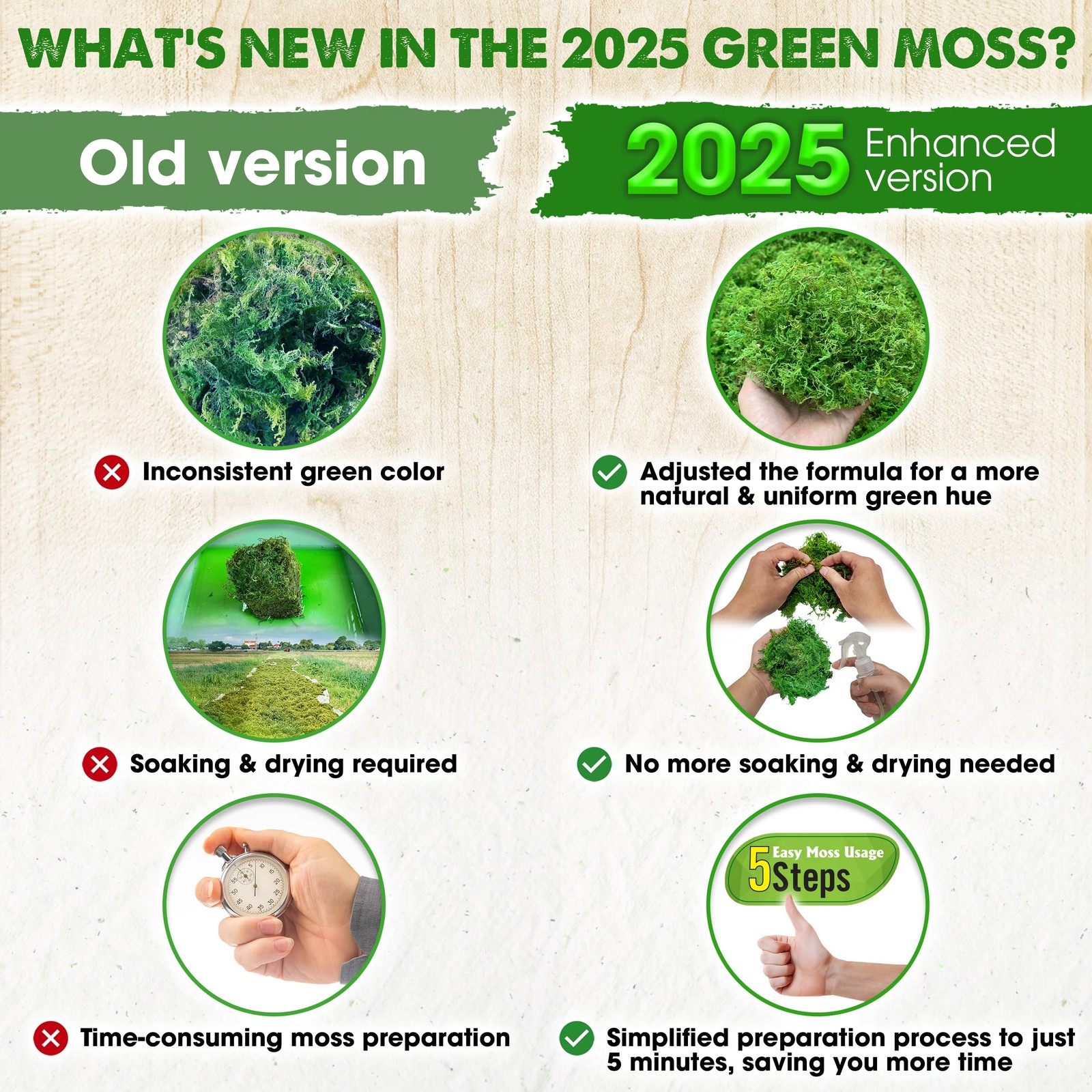 [Upgraded] Green Moss for Crafts, Real Forest Moss Potted Plants, Decorative …