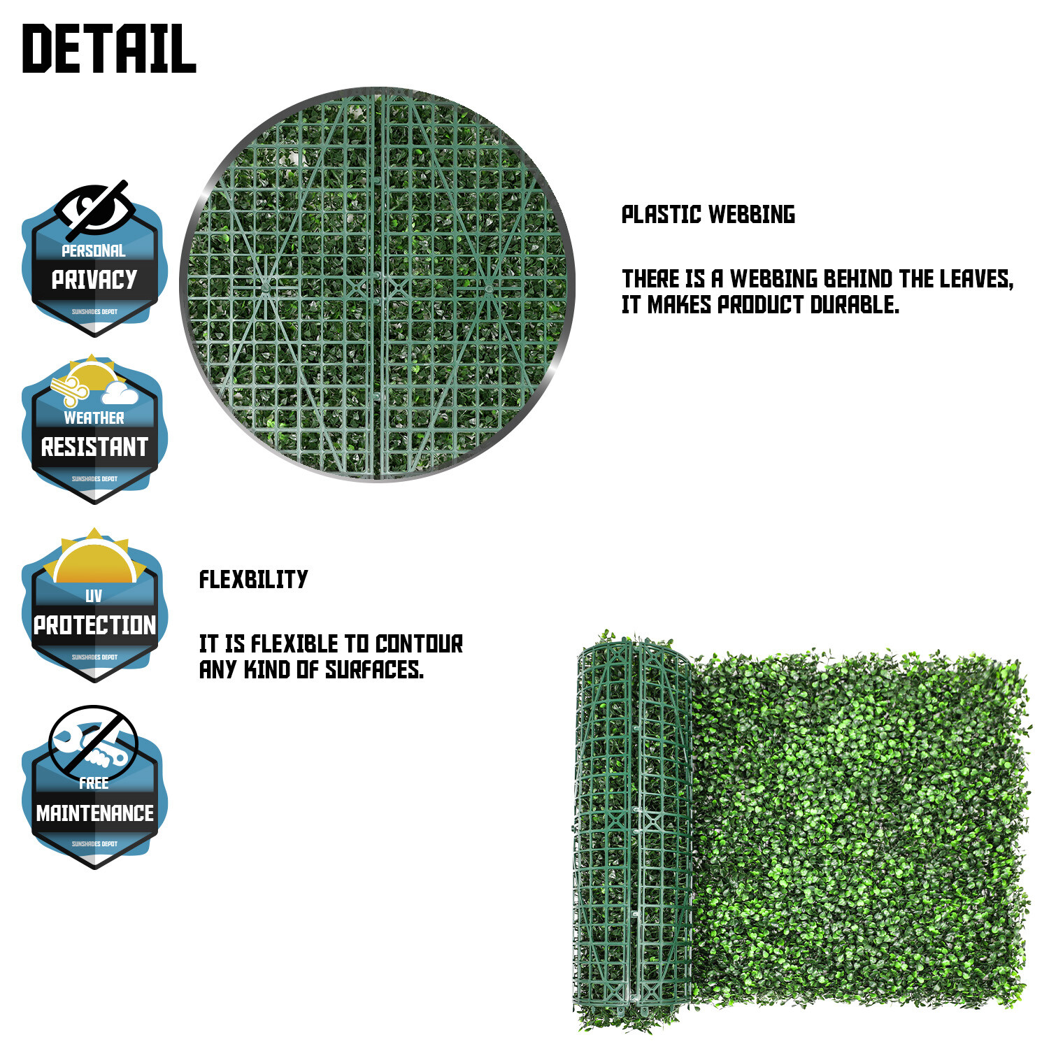 20″x20″ Artificial Faux Leaf Greenery Boxwood Fence Screen Wall Decor Panel