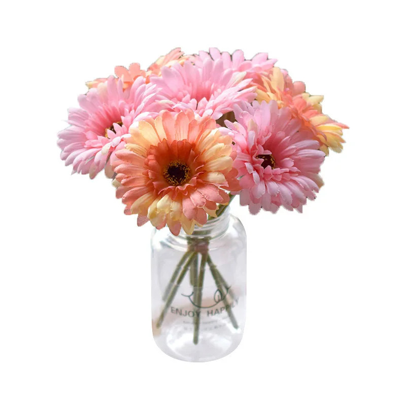 1Pc/3Pc/6Pc Artificial Silk Gerbera Flowers Wedding Home Verandahs Table Decor F