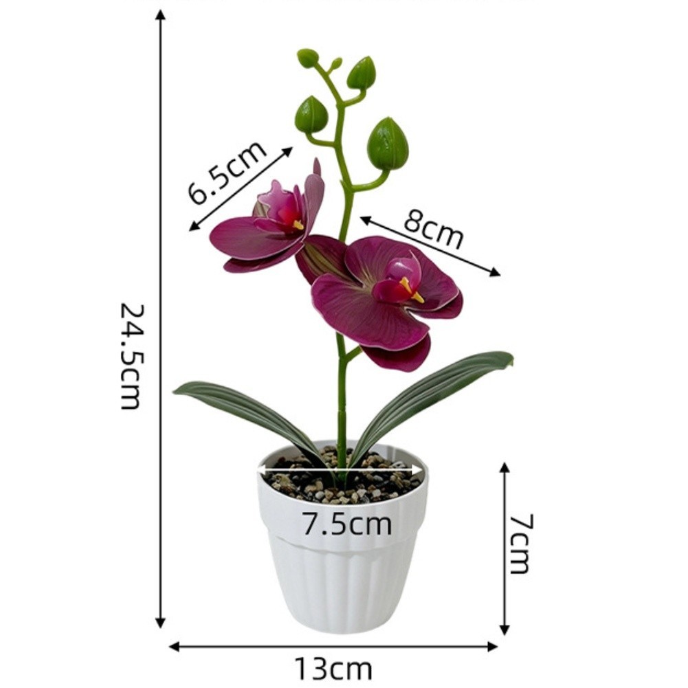 White Green Black Purple Orange 3D Printed Orchid Artificial Plant Pot