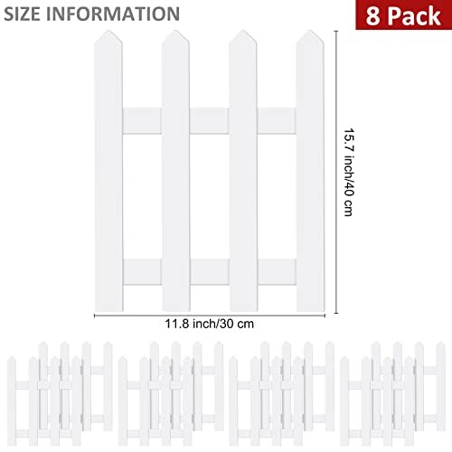 Pack Thick White Wooden Picket Fence – Tree Fence 15.7 x 12 Inches 8