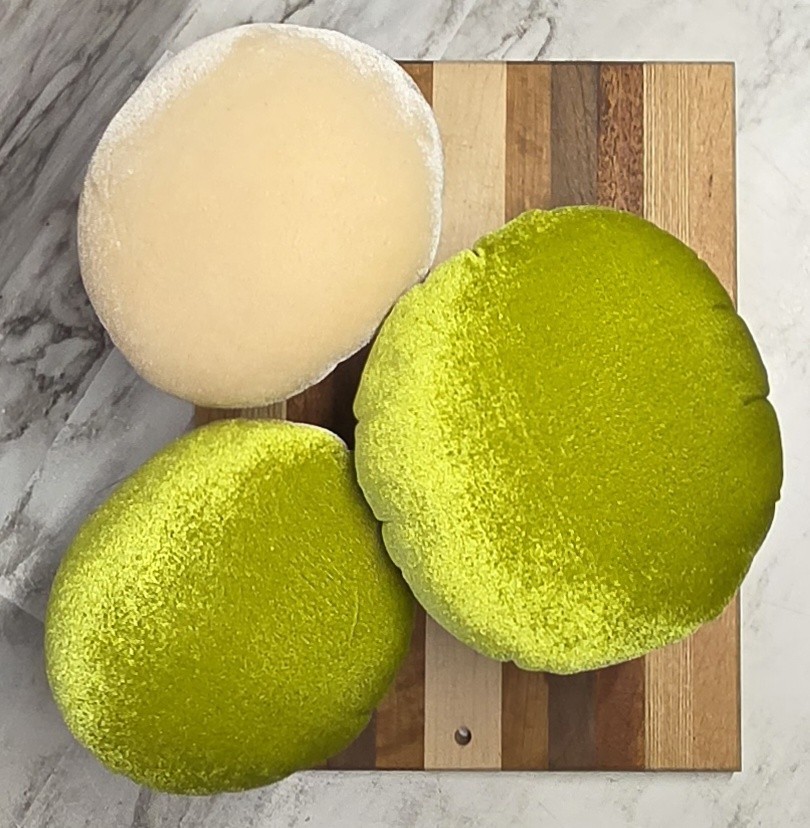 Mushrooms Set Of 3 Cream Green Wood & Velvet 2 Sizes Spring Summer Decor…