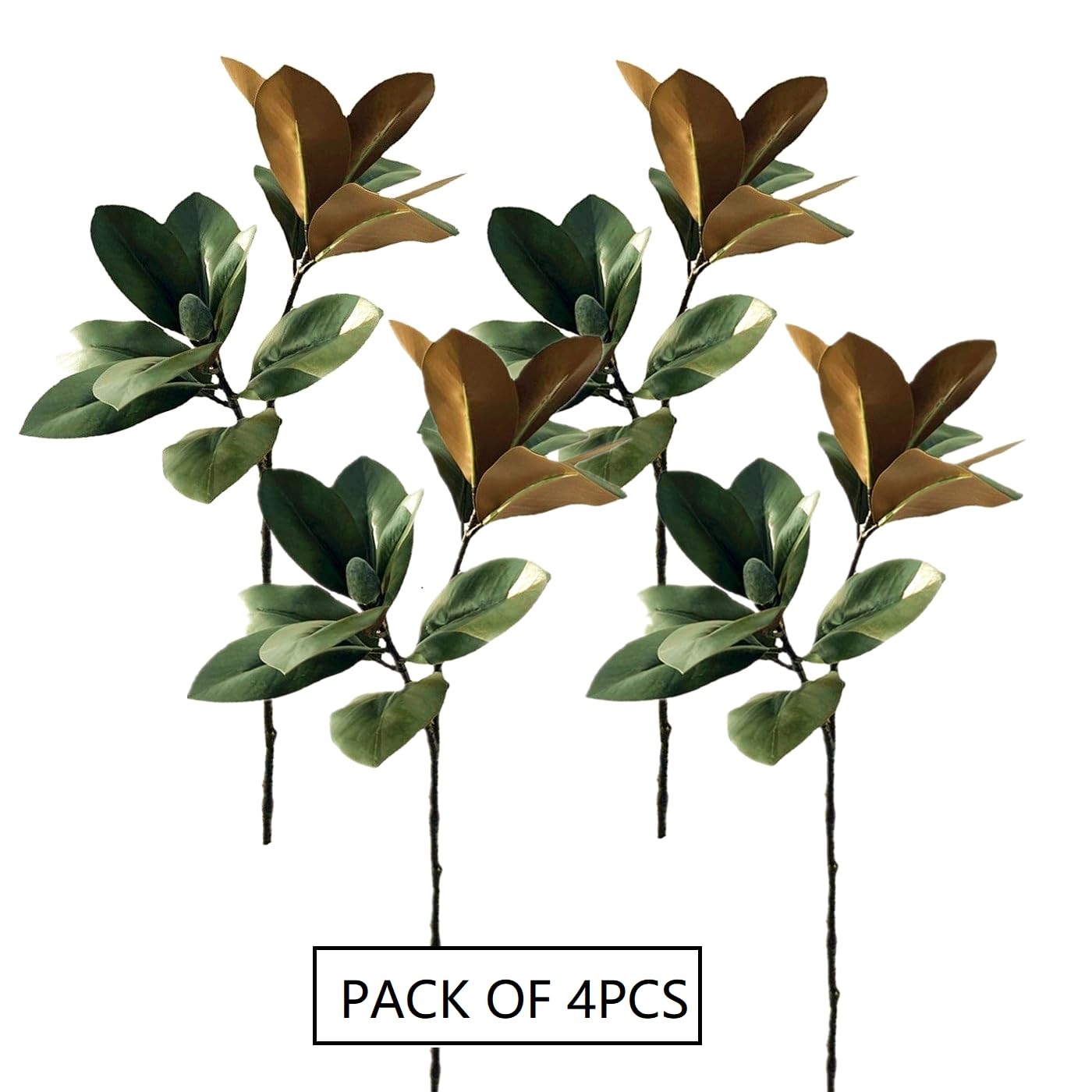 32 Inch Magnolia Artificial Leaves Branches 3D Plastic Printing Houseplant Pl…
