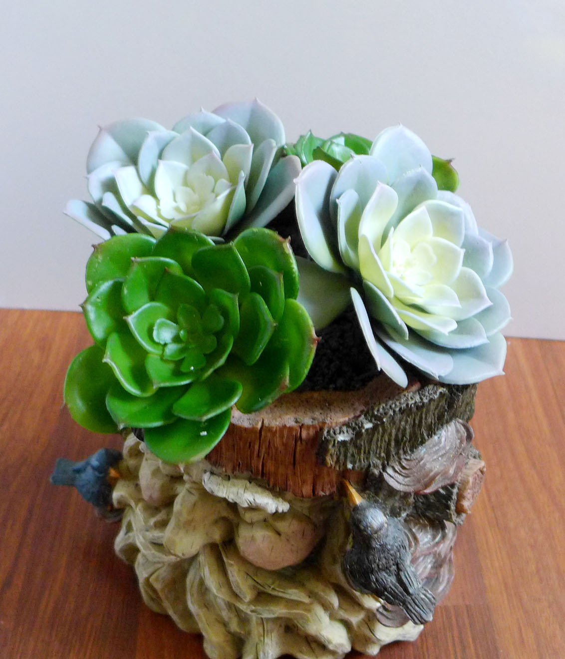 2 Colors Big # Snow Lotus Artificial Succulents Home Decoration Set of 4