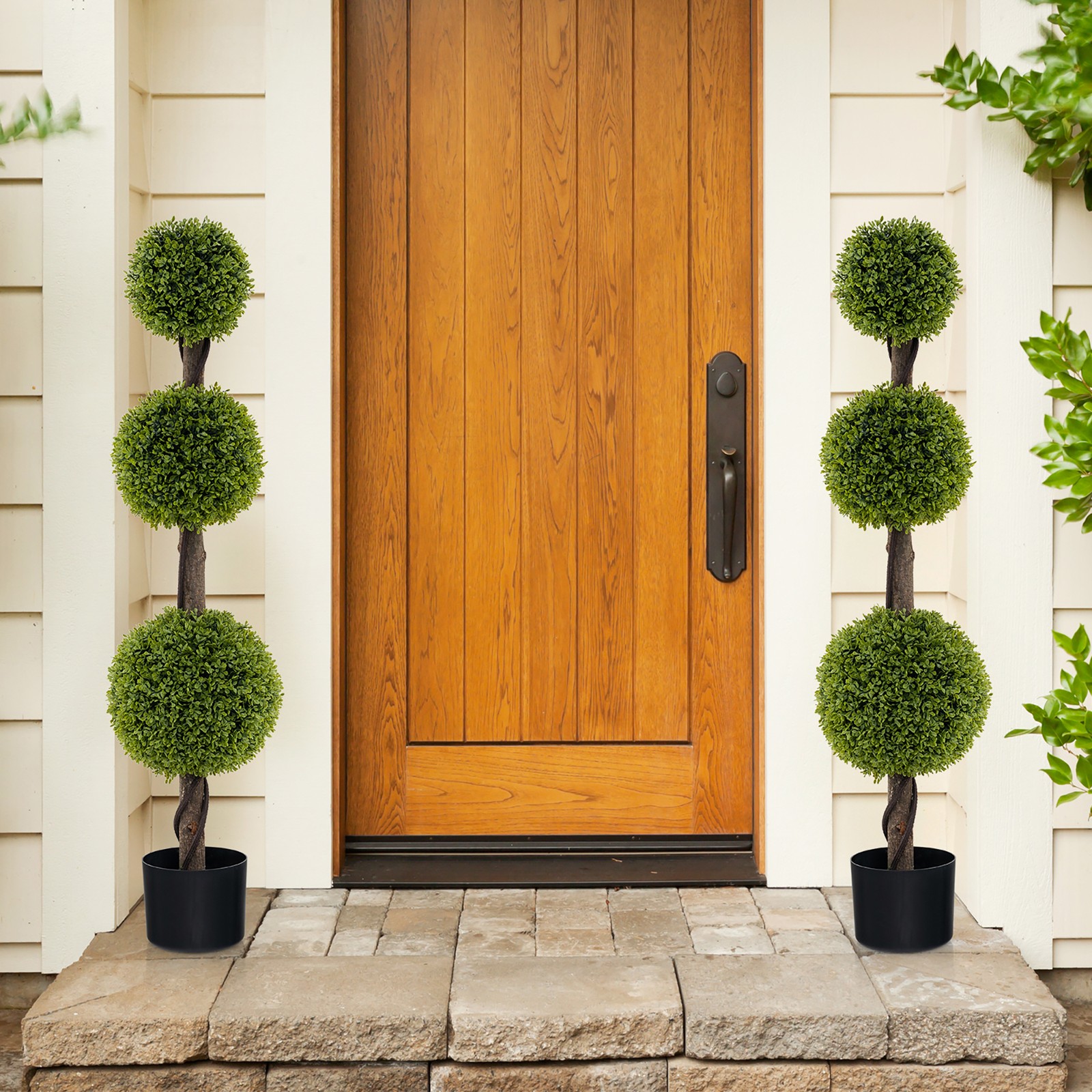 4 FT Artificial Boxwood Topiary Ball Tree w/ Weighted Pot Faux Cypress Tree