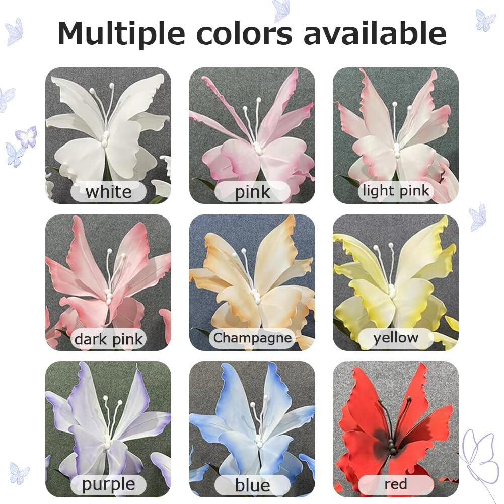 Set of 4 Giant Artificial Butterfly Flowers Wedding Decorations for Reception…