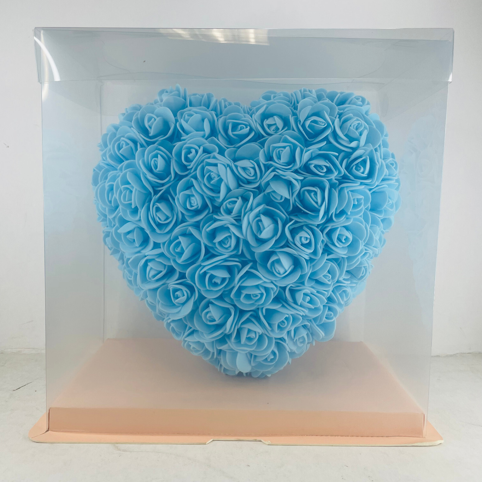 8″ Artificial Rose Blue Heart Wall Valentine’s Day Girlfriend Wife Gift w/Box