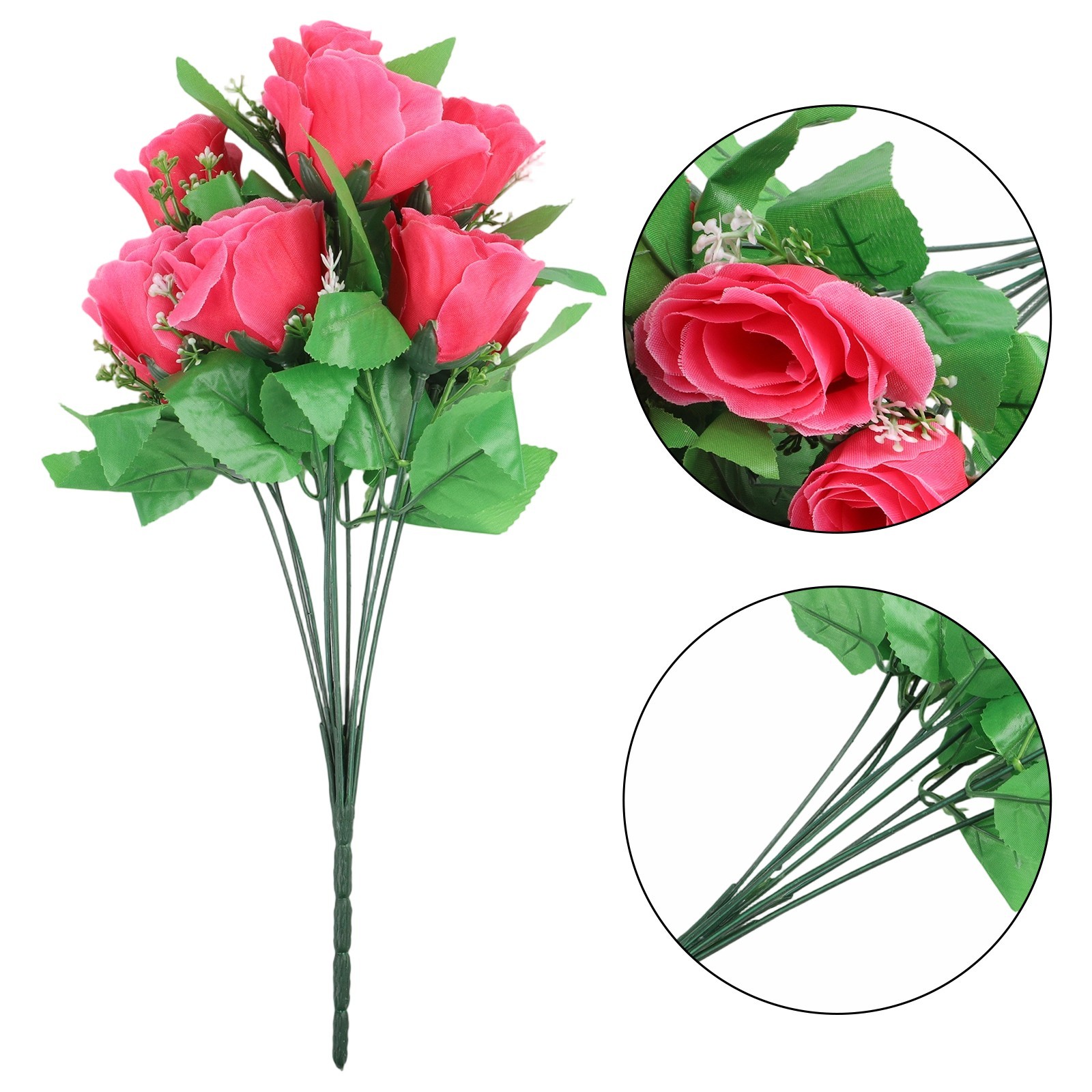 Striking 10 Heads Silk Bud Bunch for Wedding and Home Outdoor Use