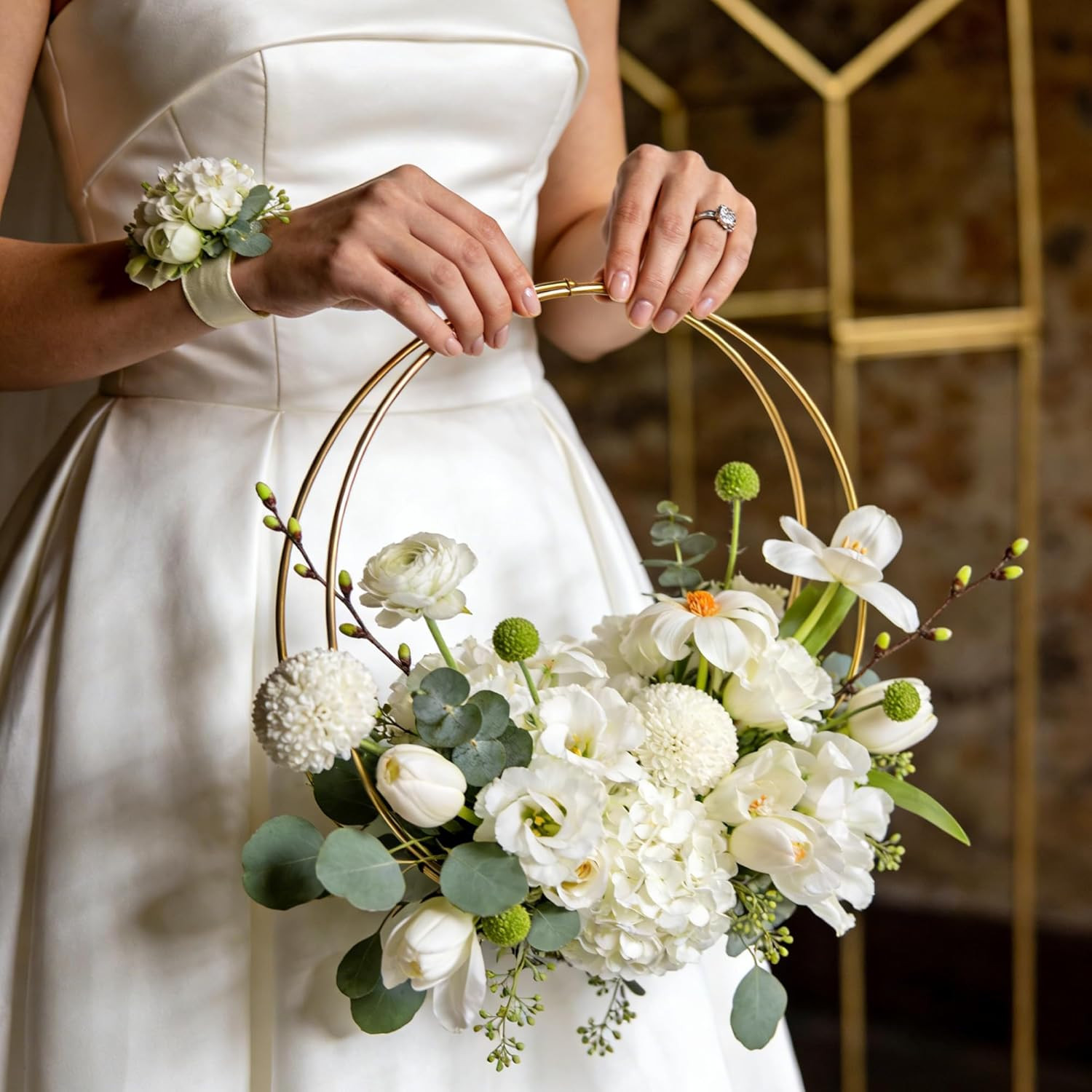 100PCS White Hydrangea Artificial Flowers for Wedding Home Decor Centerpieces