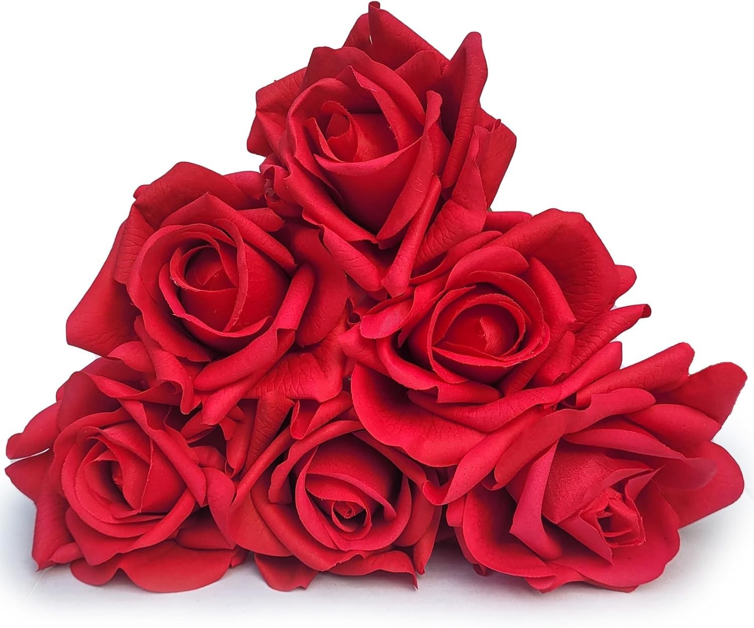 Majestic 6 Real Touch Fake Roses with Stems – Perfect for DIY Decor & Gifting