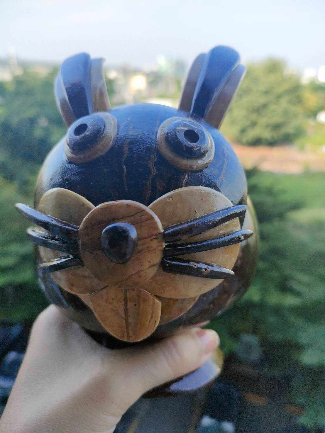 Coconut Shells Rabbits Planting Trees Artificial Things Home Decoration Nature