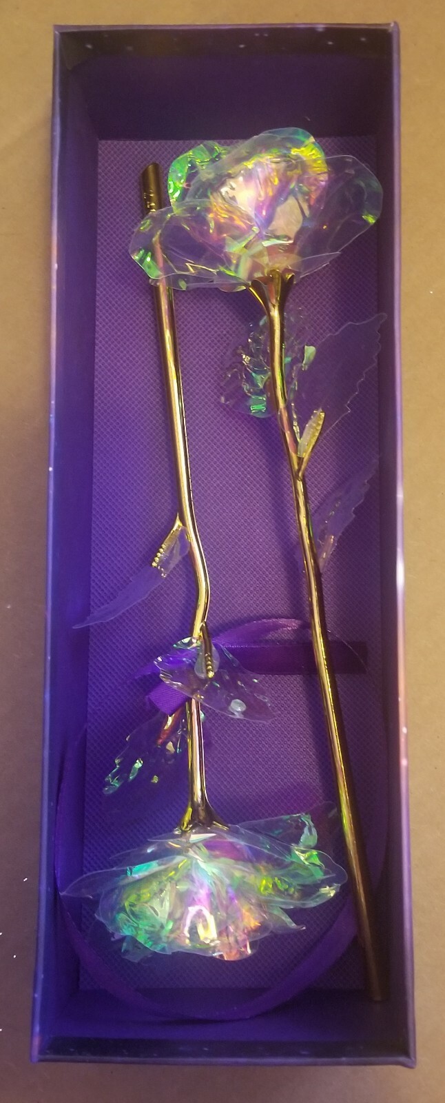 24K Golden Rose set of 2 in gift box and gift bag