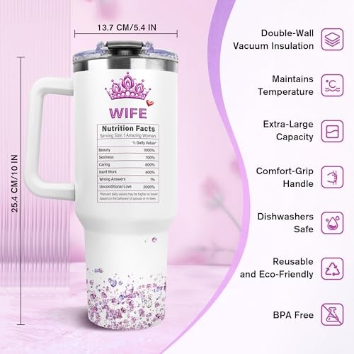Gifts for Wife from Husband – Anniversary Wedding Gifts 40 Ounces Wife Gifts