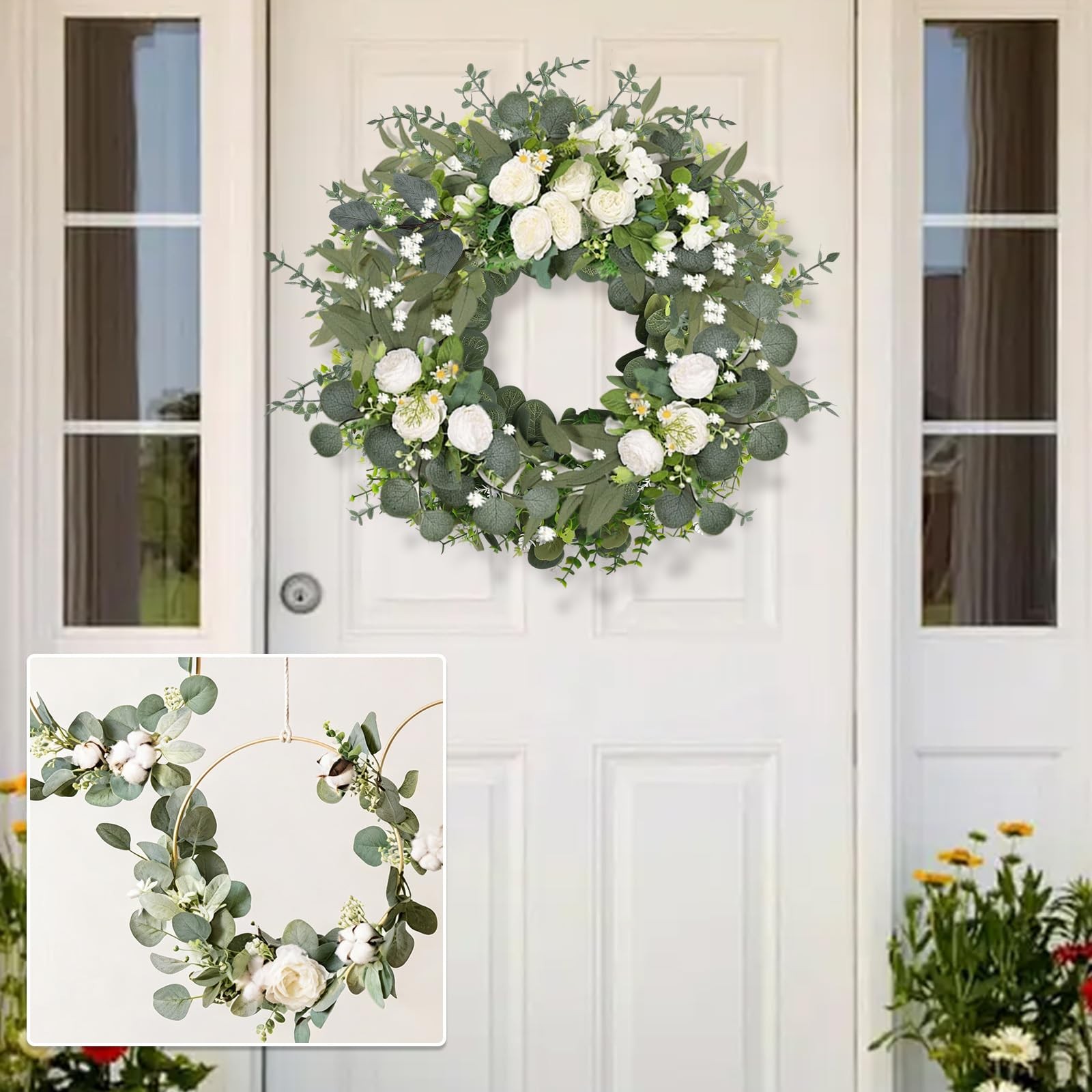 120 Pcs 6 Mixed Eucalyptus Greenery Stems, Baby Breath Flowers Artificial Bulk