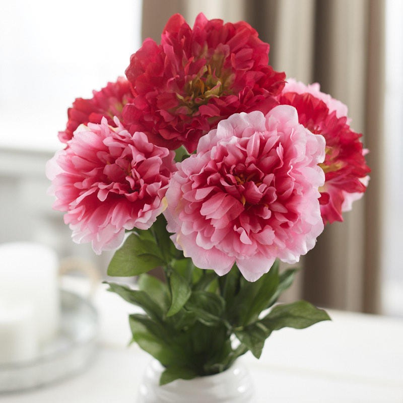 Factory Direct Craft Pink and Beauty Artificial Peony Bush