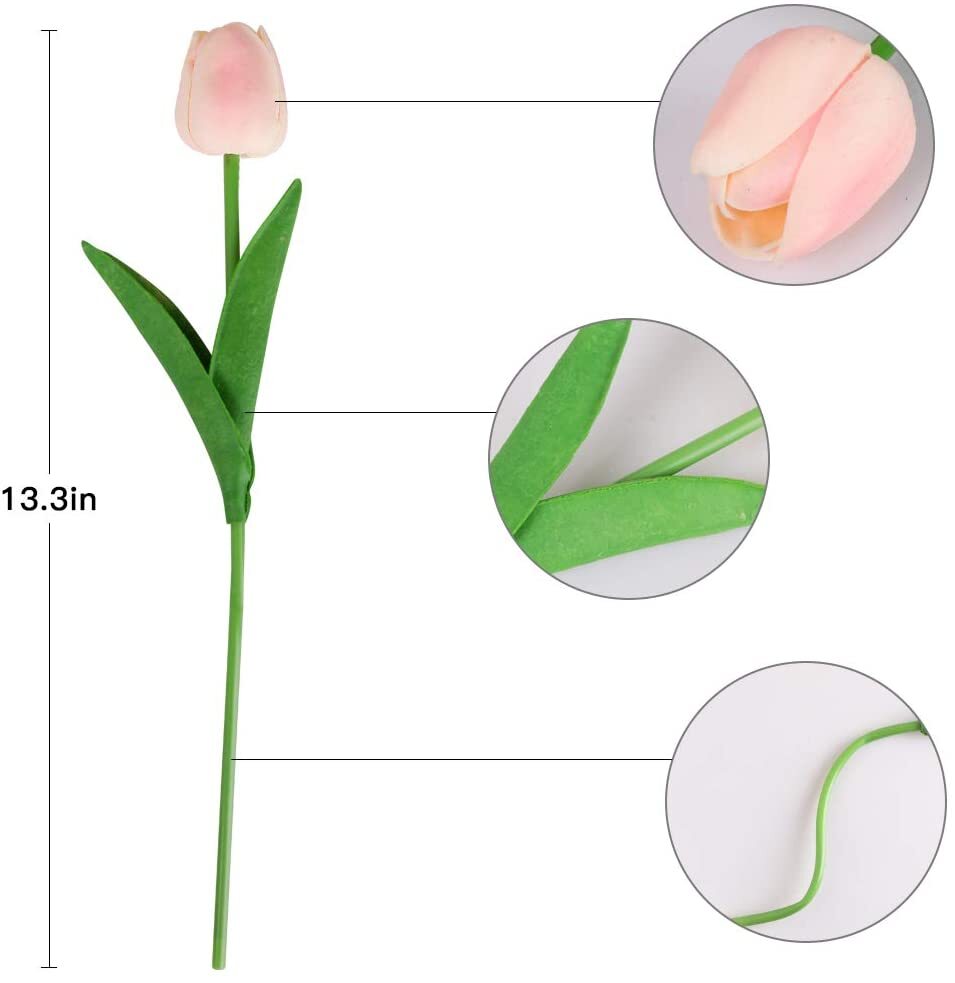 20PCS Artificial Tulip Flowers False Fake Bouquet Real Touch Home Wedding Decor