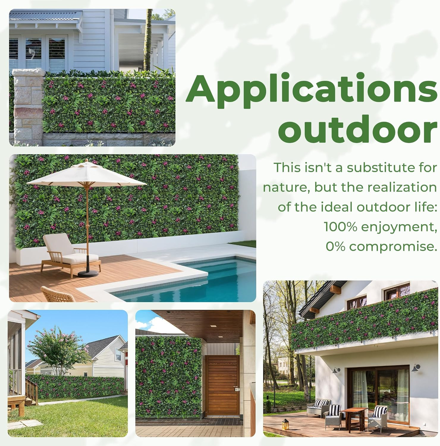 Artificial Hedge Panels Greenery Wall: 40”X120” Uv-Anti Grass Wall Backdrop Pr