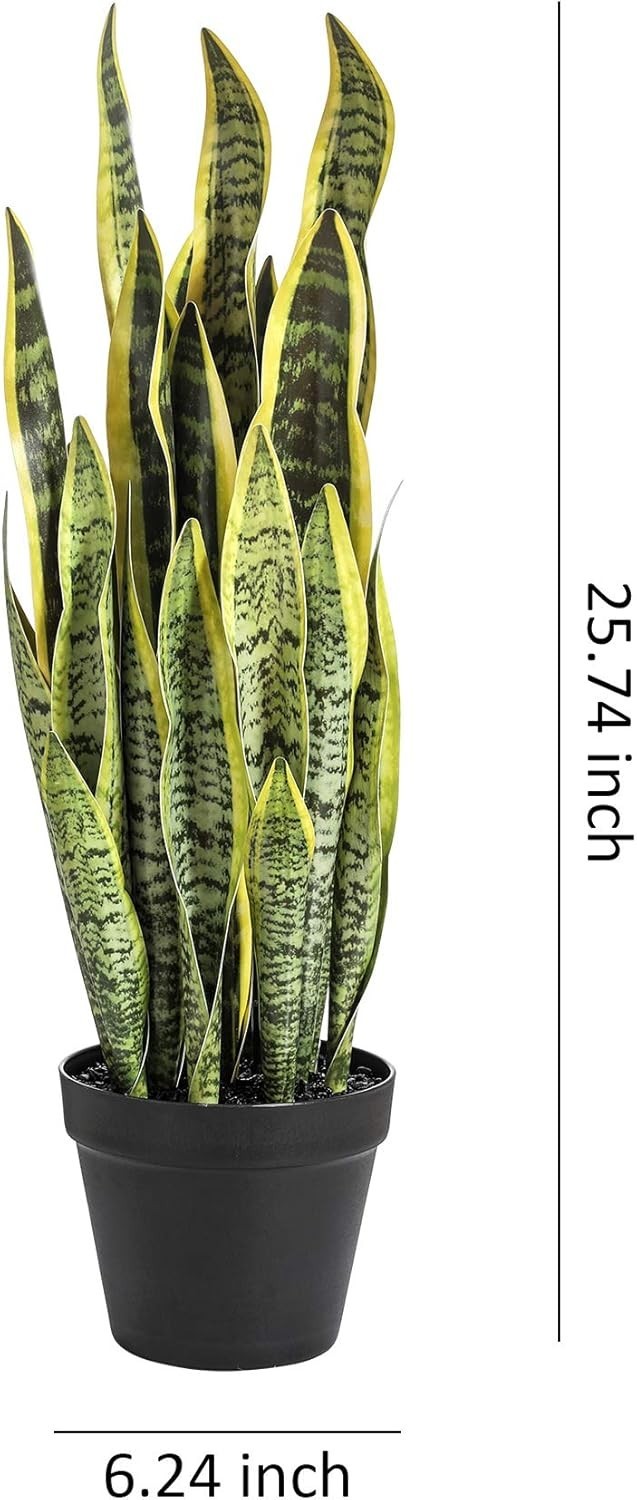 Stylish 26-Inch Artificial Snake Plant – Handmade Quality for Elegant Spaces