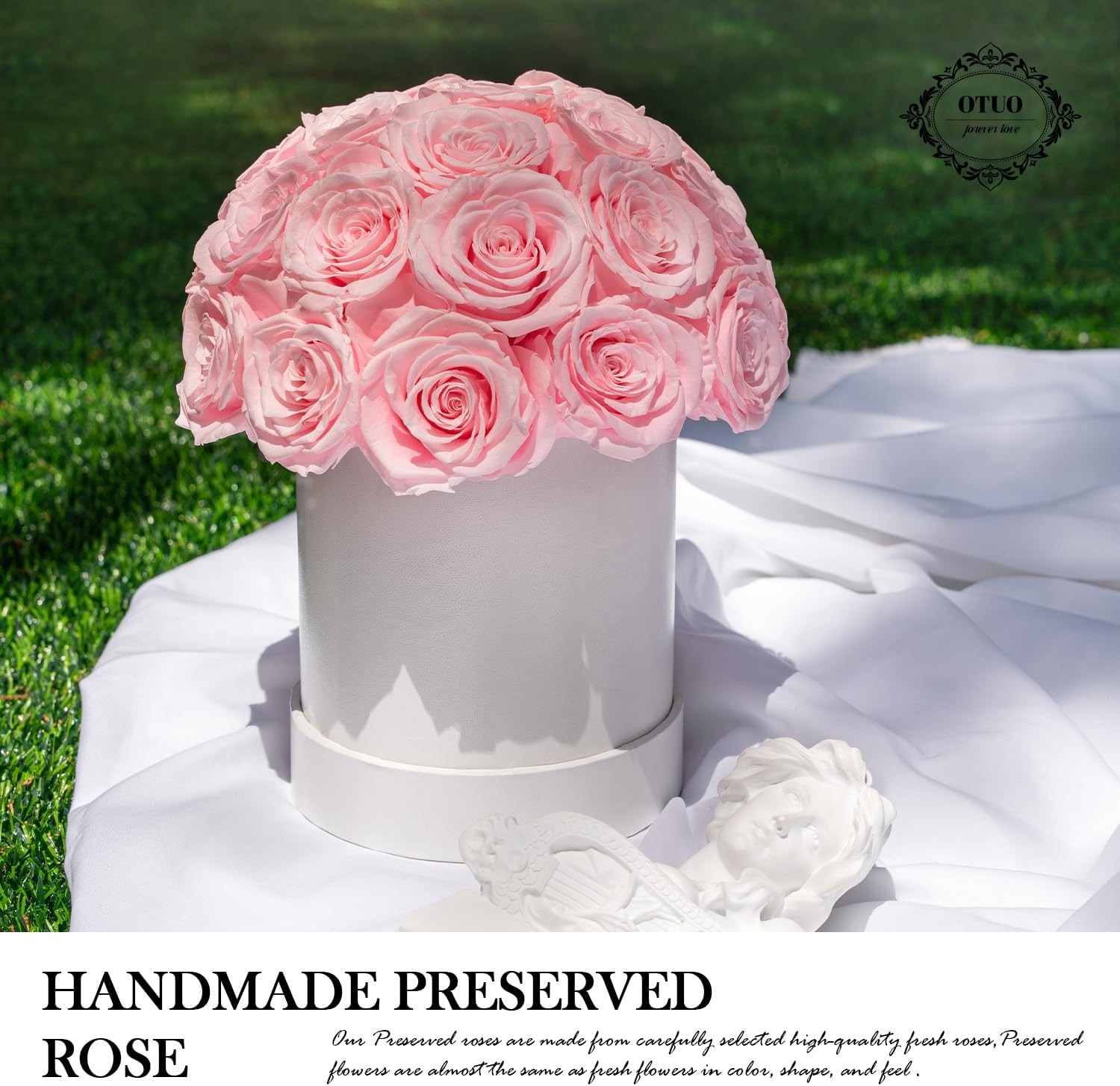 27 Preserved Roses in Round Dome Shape, Mother’s Day Real Forever Flowers Rose B