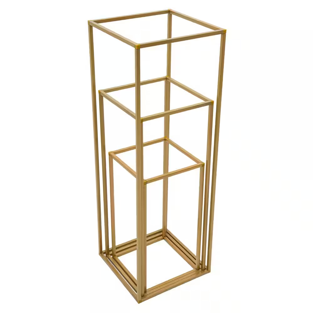 31.5 In. X 11 In. X 11 In. 3 Sizes 12 Pieces Outdoor Golden Metal Wedding Flower