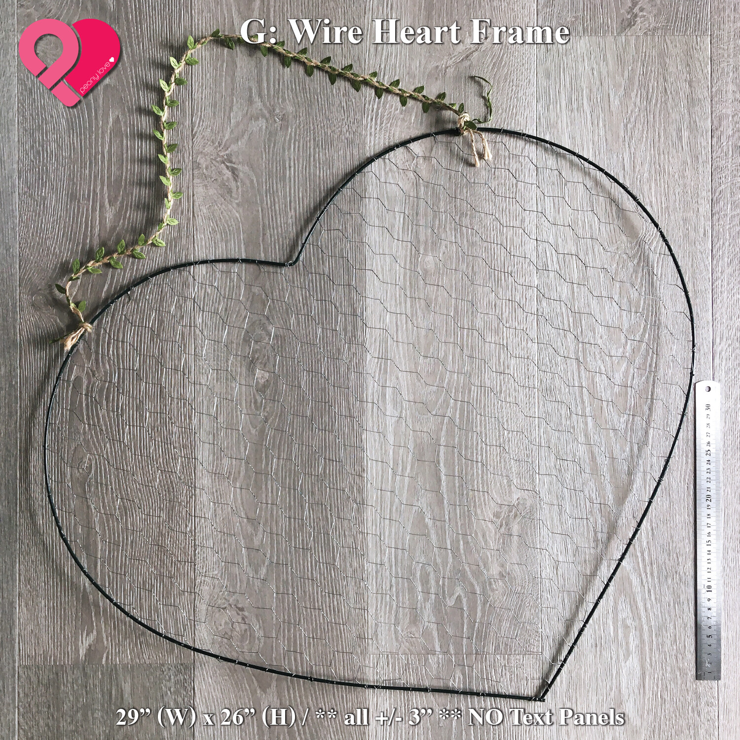 29″ Heart Wreath Ring Giant Floral Dreamcatcher Macrame Backdrop Wire Frame Bulk