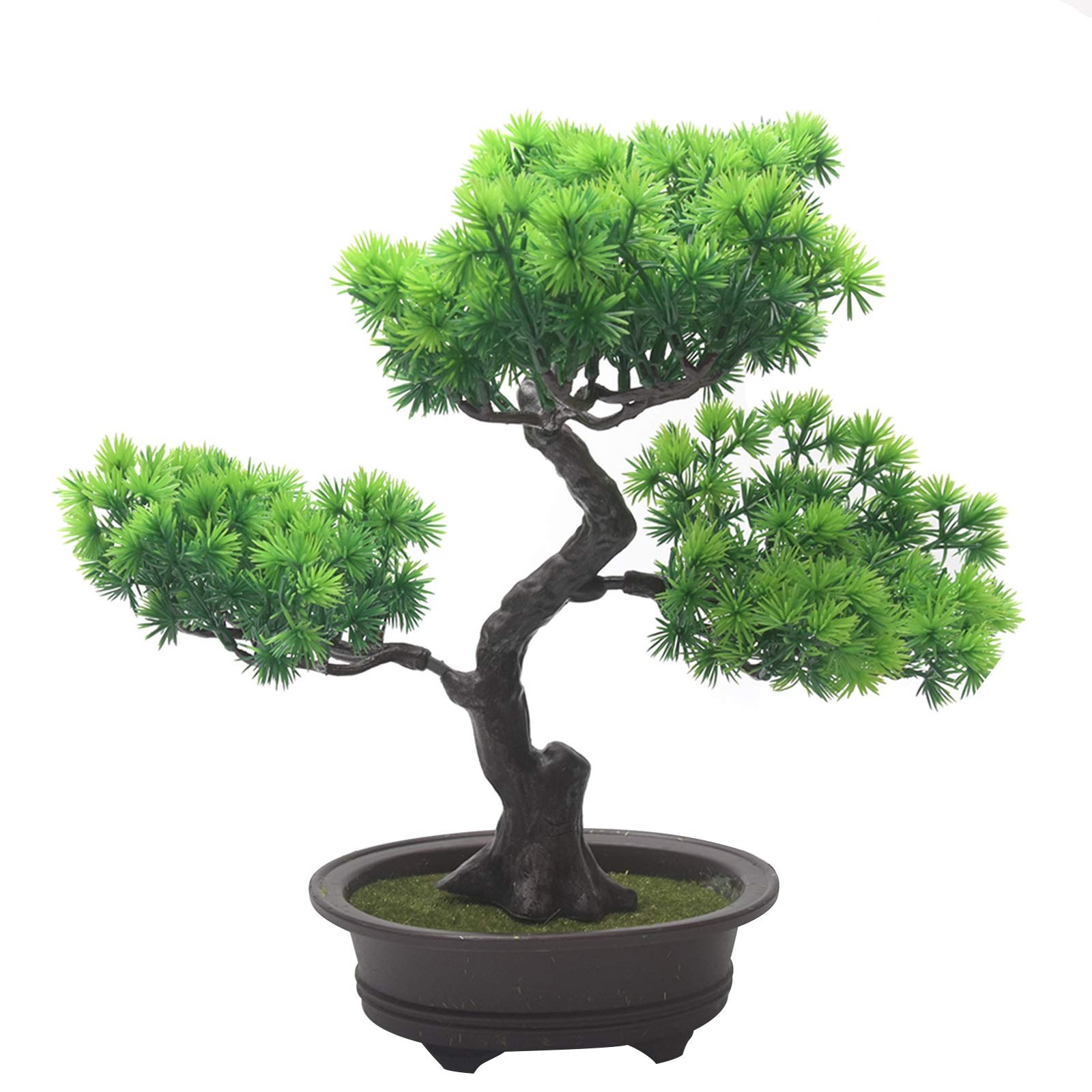 Artificial Bonsai Tree Simulation Pine Potted Fake Green Plant Zen Garden