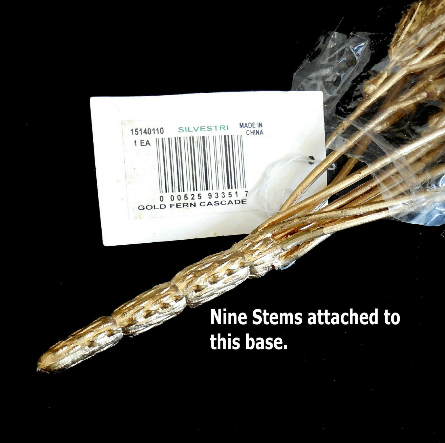 Vintage 1999 Gold Floral Cascade Spray Stems 21″ Silvestri Christmas Decor NOS
