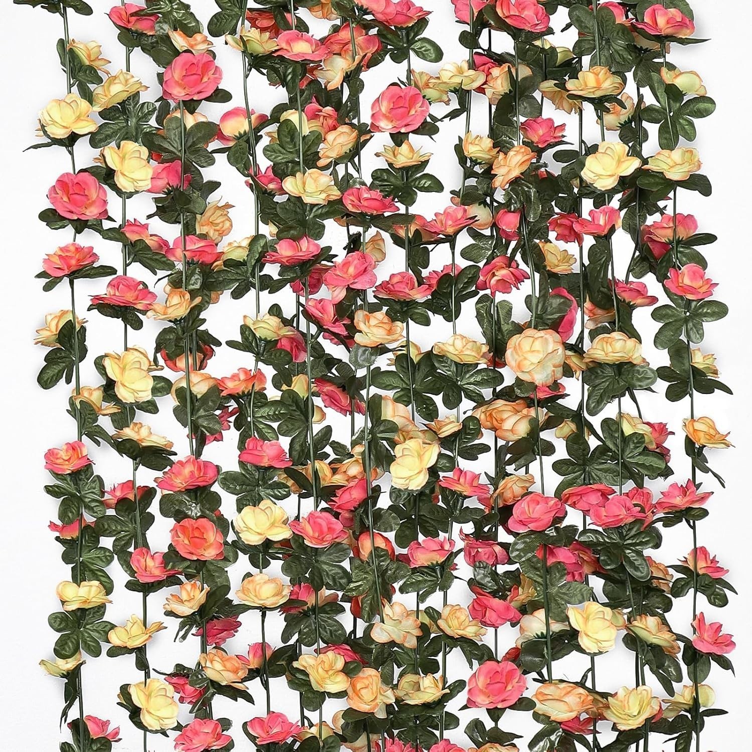 9 Pack 72 FT Artificial Flower Garland Fake Purple Roses Vines Silk Flowers Faux