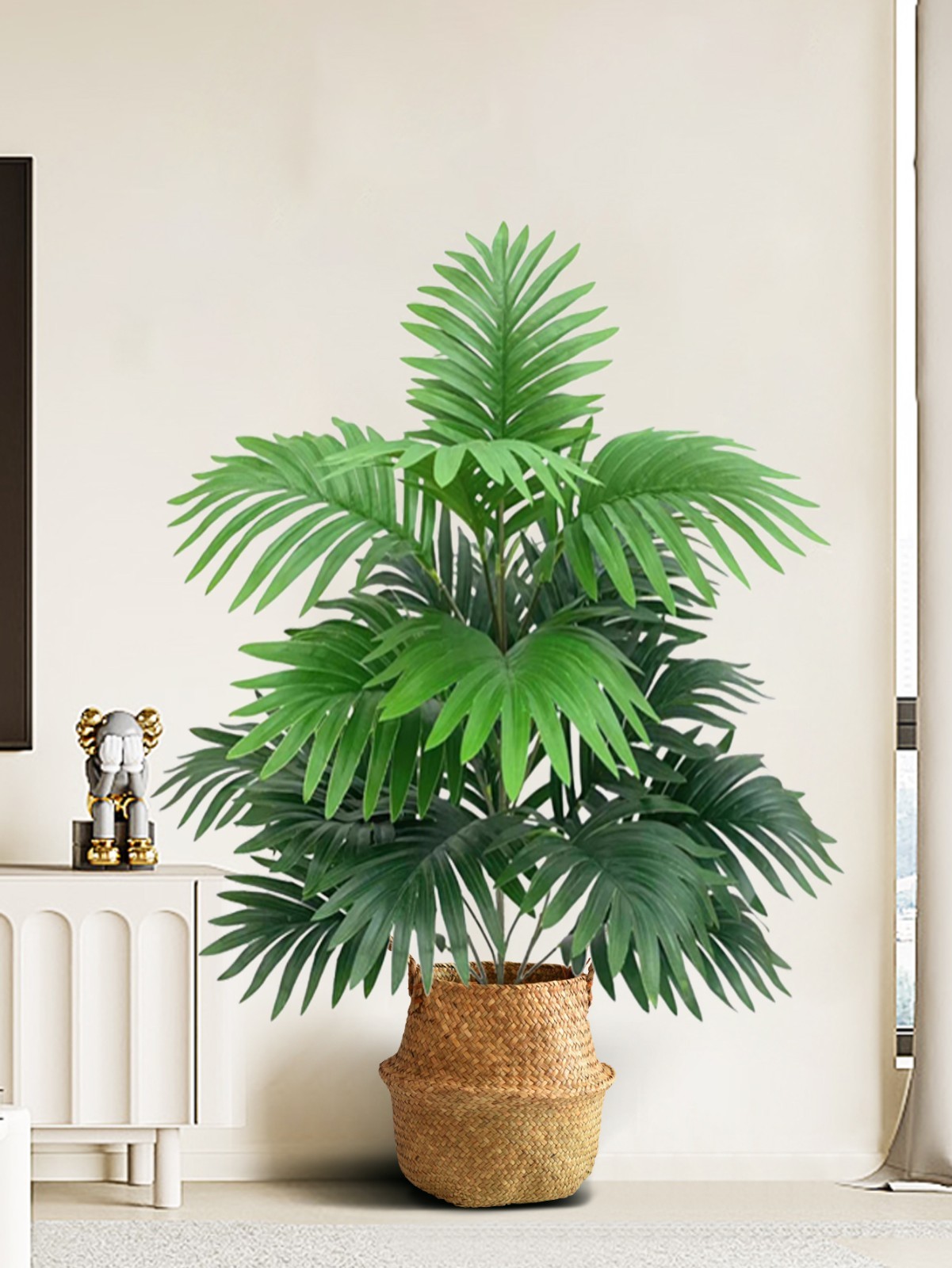70-80cm Large Artificial Palm Tree Tropical Green Leaves Fake Plants Plastic