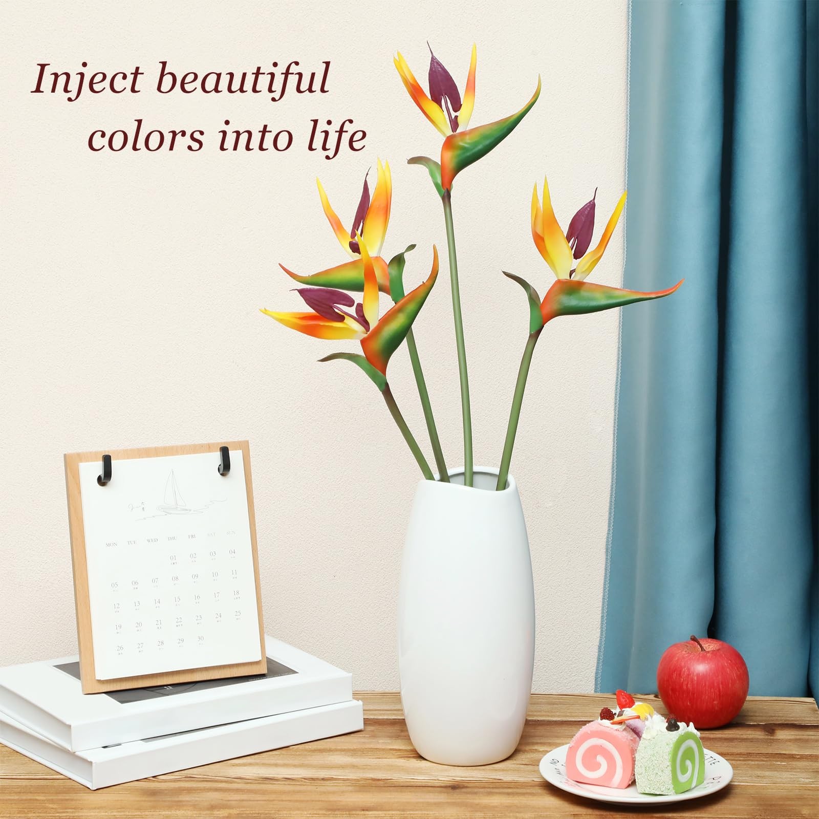 12 PCS 24 Inch Artificial Bird Of Paradise Tropical Fake Flower Bouquet