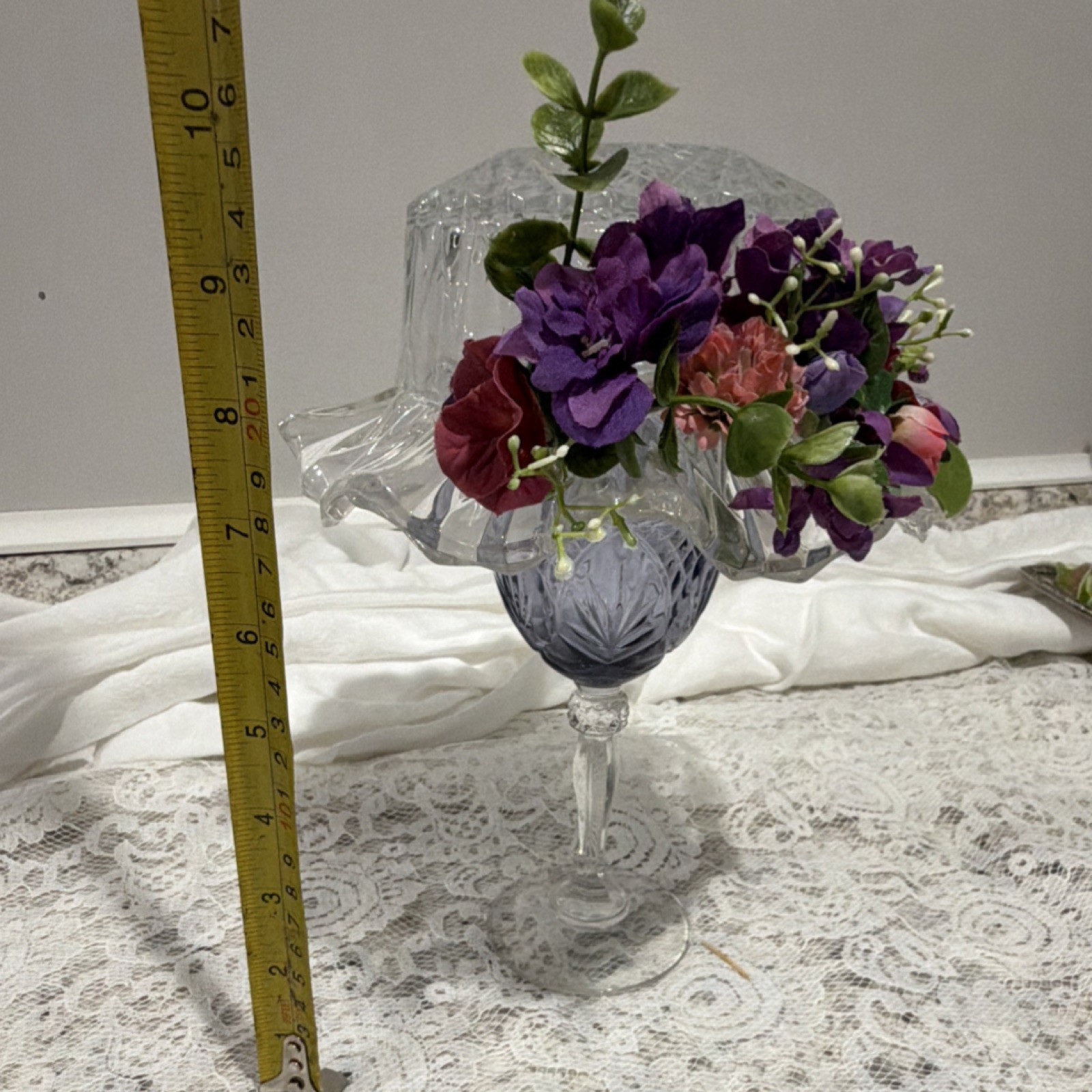 Unique- one of a kind, Glass hat – vintage style, 10in