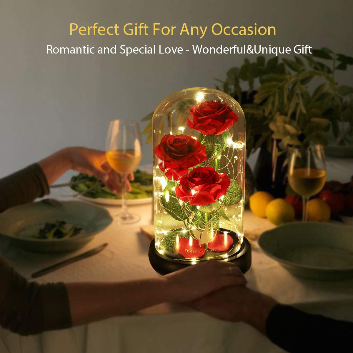 Valentines Day Gifts for Her,Beauty and the Beast Rose in Glass Dome,Anniversary