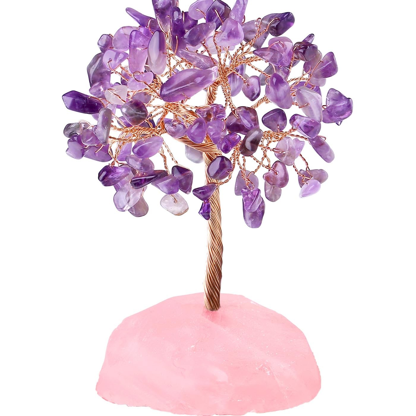 Crystal Tree Healing Crystals Amethyst, Purple Gravel Gemstone, Rose Quartz P…