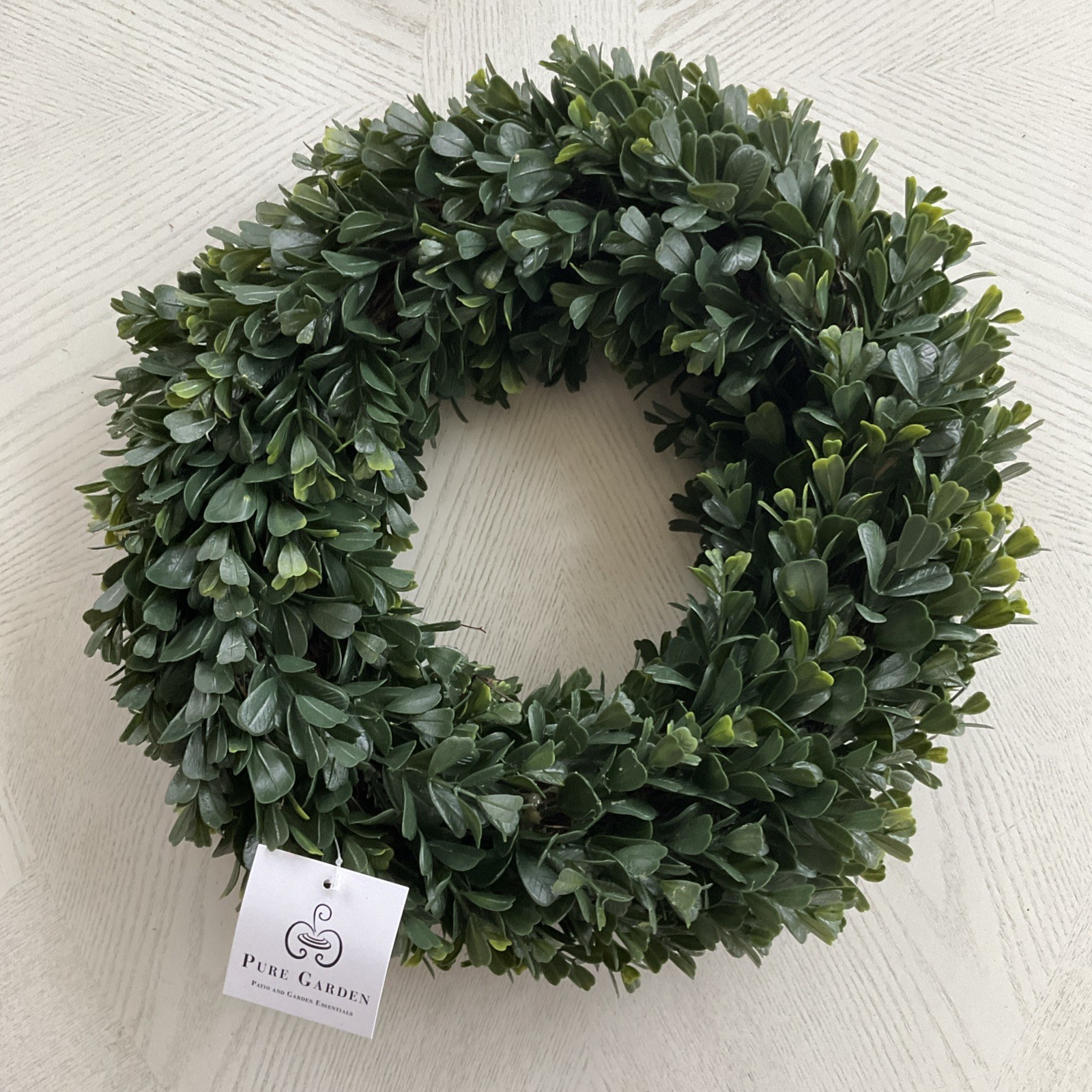 Pure Garden 12″ Green Faux Boxwood Wreath Greenery Door Decoration Brand New
