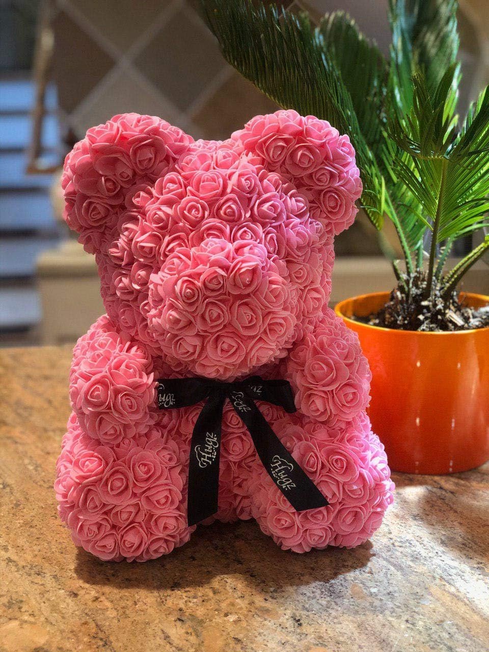 Large 16 inch Rose Bear Rose Teddy Bear Artificial Rose Flower Girlfriend Gift