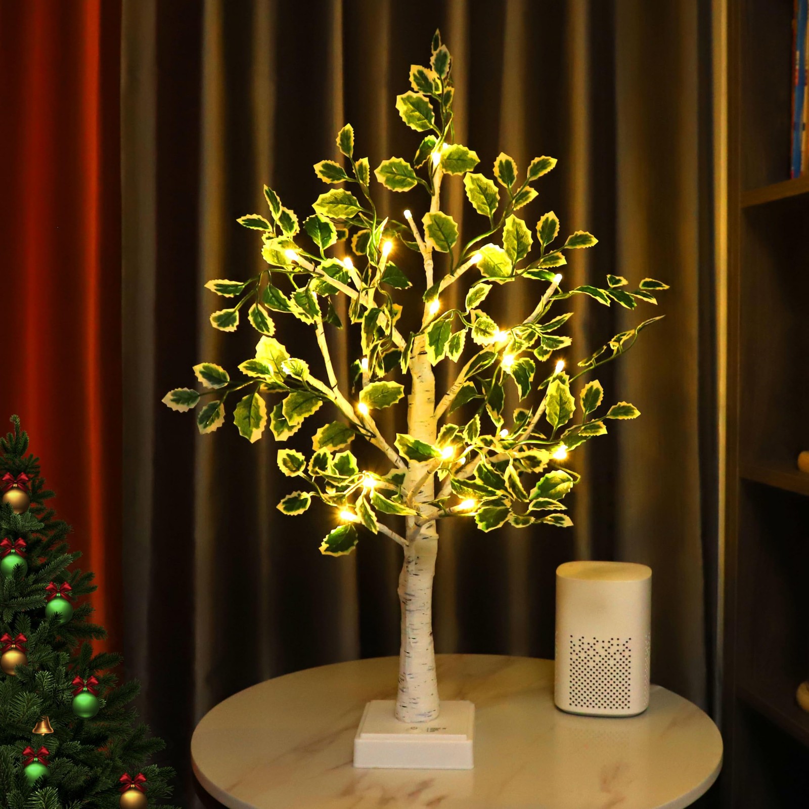 24 LED Artificial Tree Lamp, Lighted Trees for Indoor Decor USB/Battery Power…