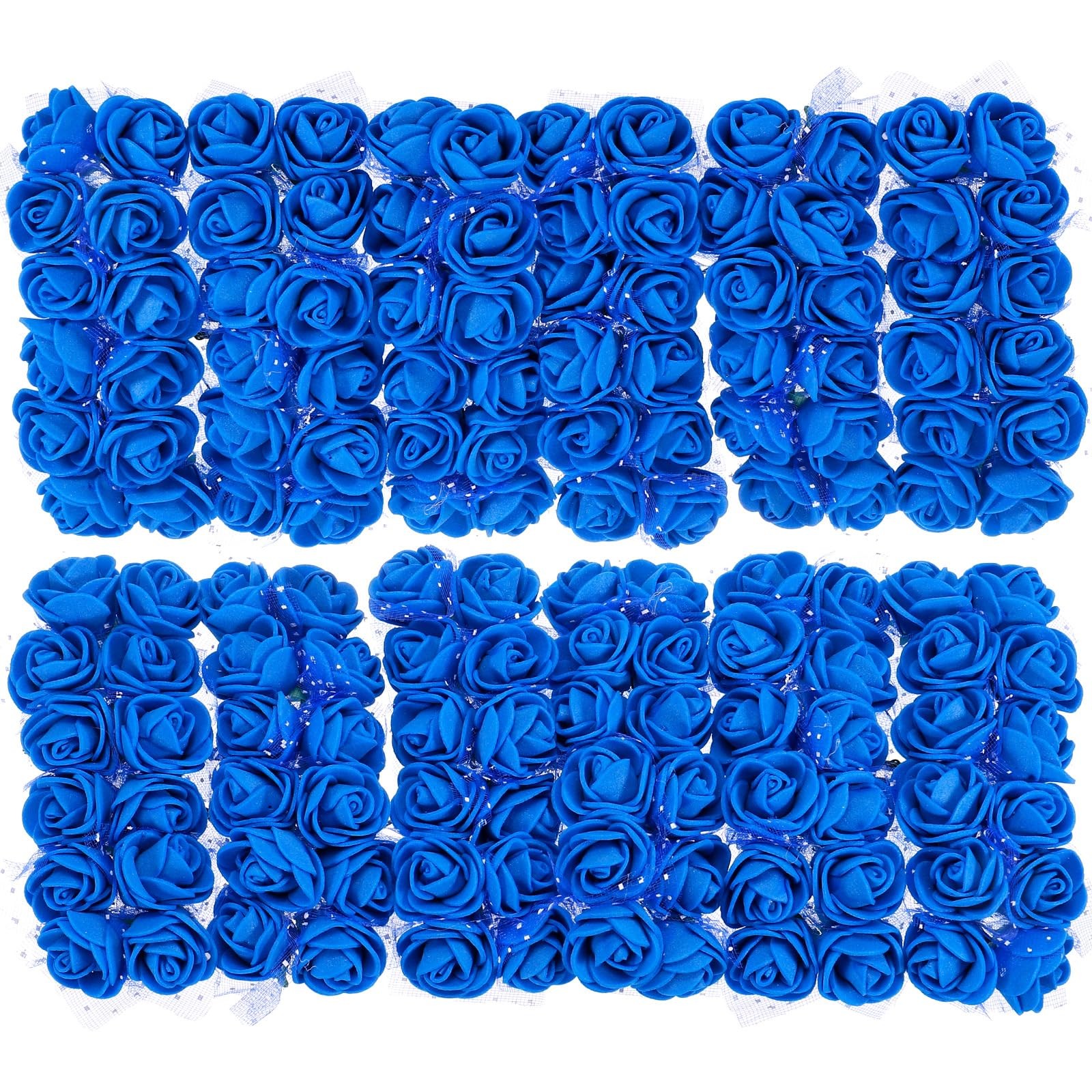 144 PCS 1 Inch Bright Blue Mini Artificial Rose Flower Heads for DIY Crafts