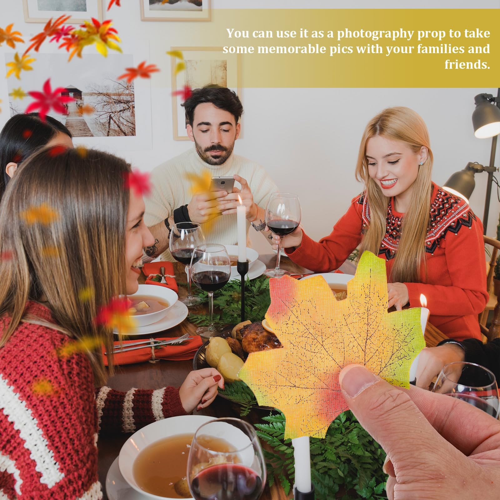200 Pcs Fake Fall Leaves, Realistic Fall Leaves for Crafts Colorful Artificia…