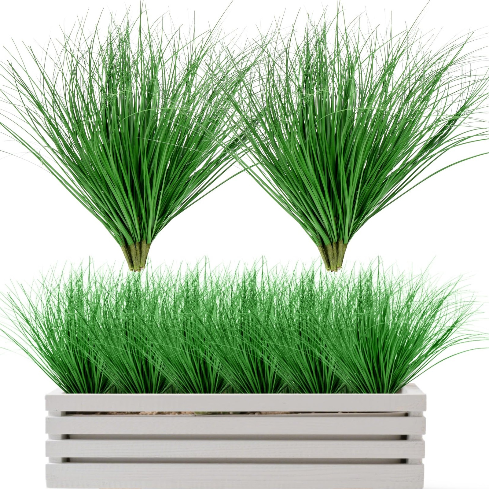 25 Pcs Artificial Wheat Grass – Fake Shrubs Wheat Grass Artificial Greenery S…
