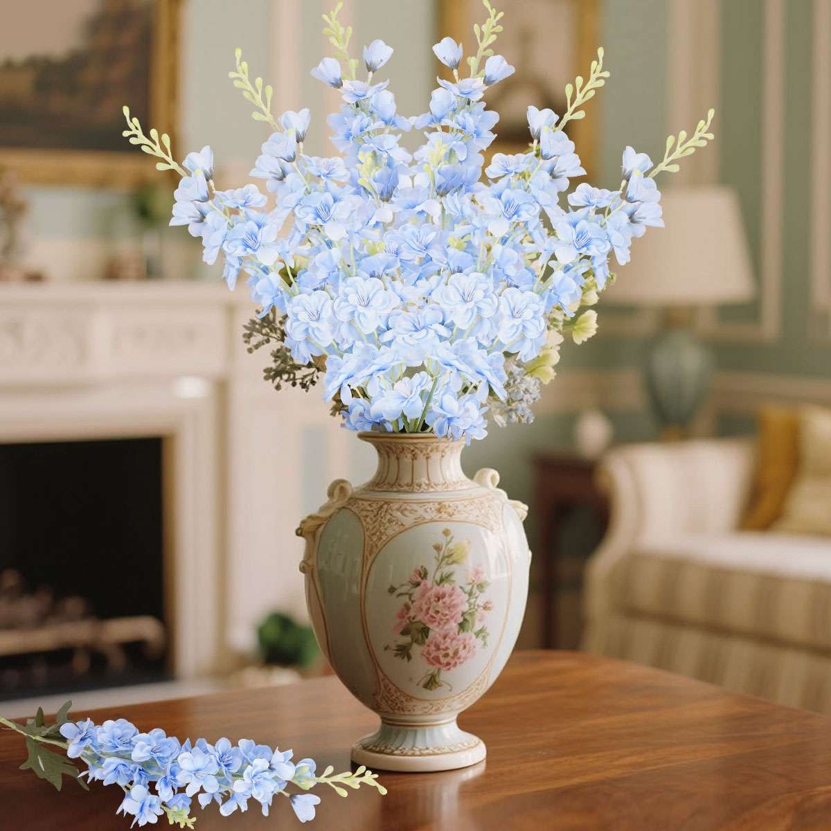 LOT Artificial Flowers Delphinium Long Silk Larkspur Flowers Home Garden Decor