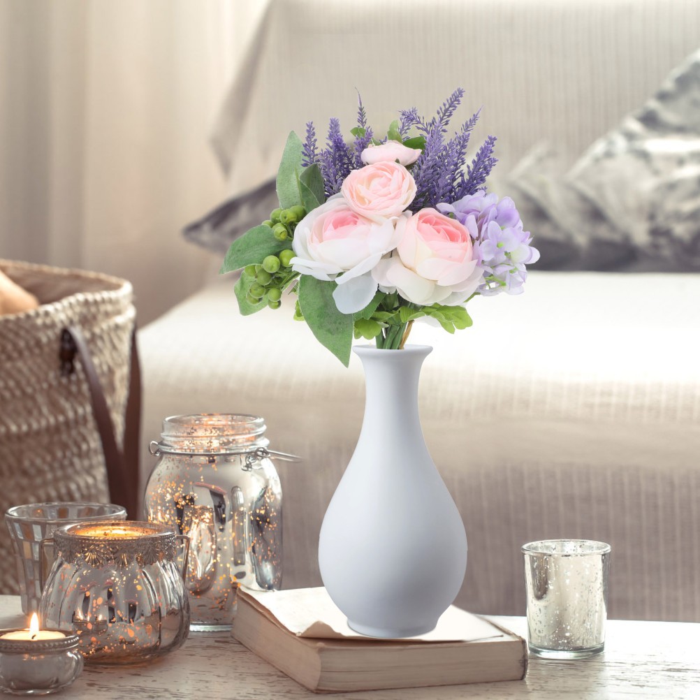 2 Sets Reusable Faux Flower Bouquets with Plastic and Cloth for Home Decoration