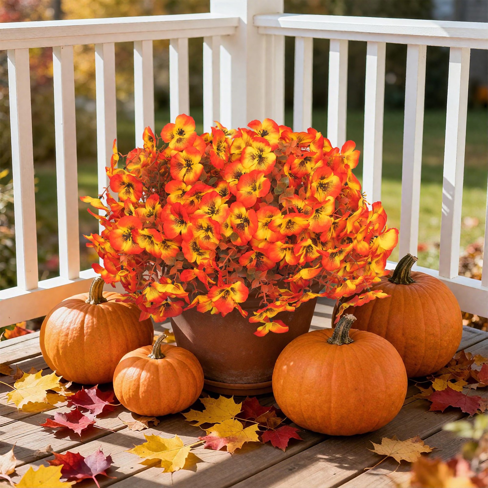 Artificial Flowers Fake Fall Plants for Outside Winter Chrsitmas Decoration, …