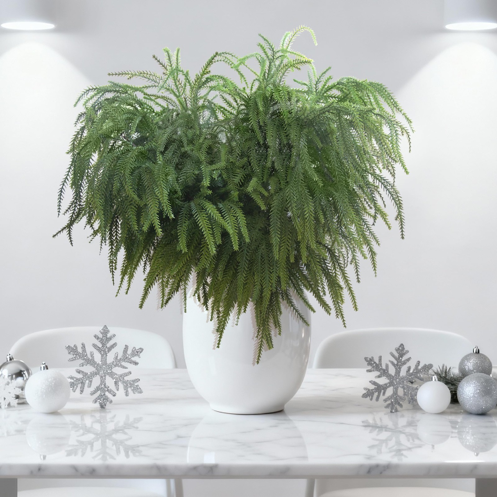 8 Pack 36 Inch Real Touch Christmas Norfolk Pine Branches – Artificial Greene…
